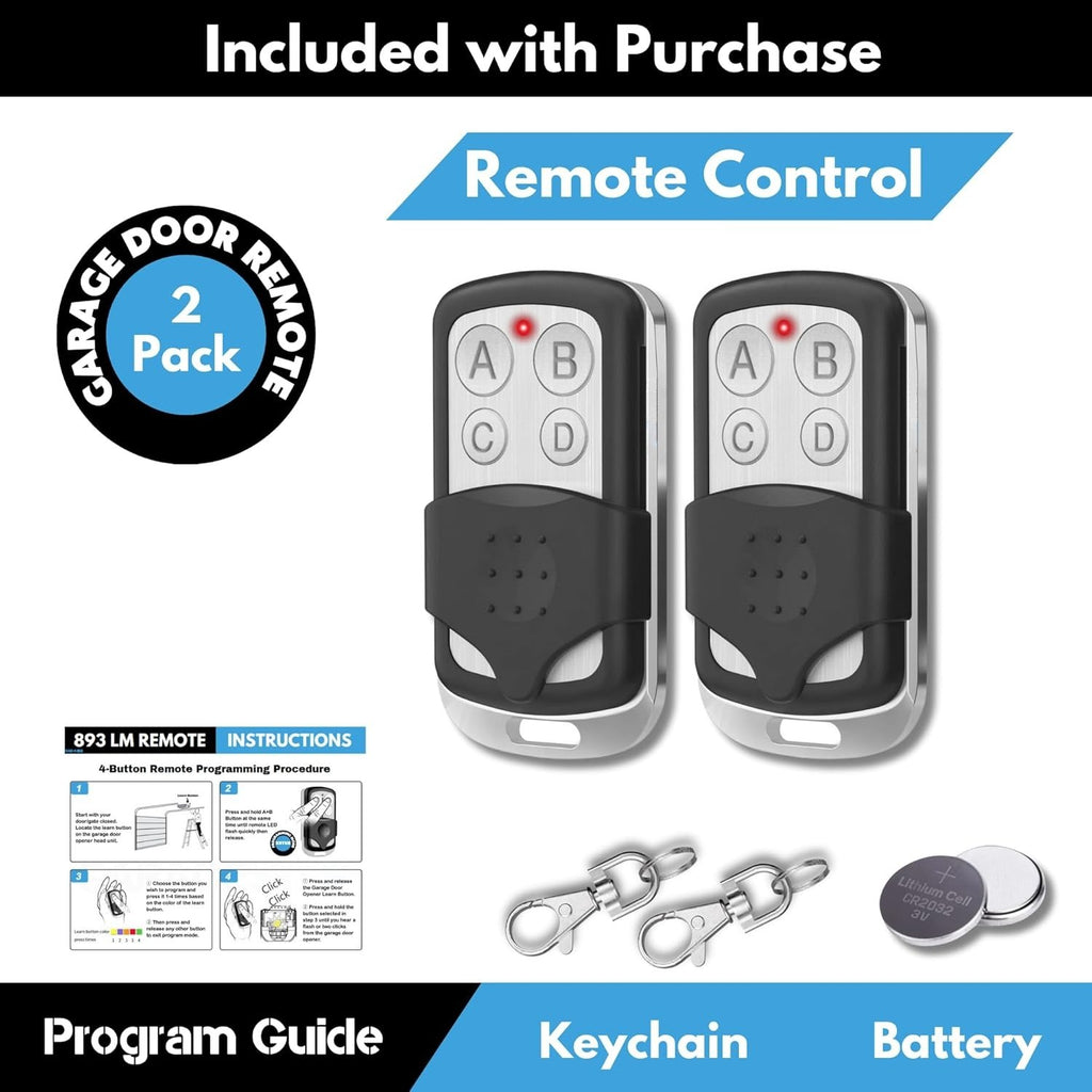 Carsine 891LM 893LM 893Max Chamberlain Craftsman Liftmaster Garage Door Opener Remote Replacement, 1993 to Present Garage Clicker, Universal Garage Door Opener Remote 1 button