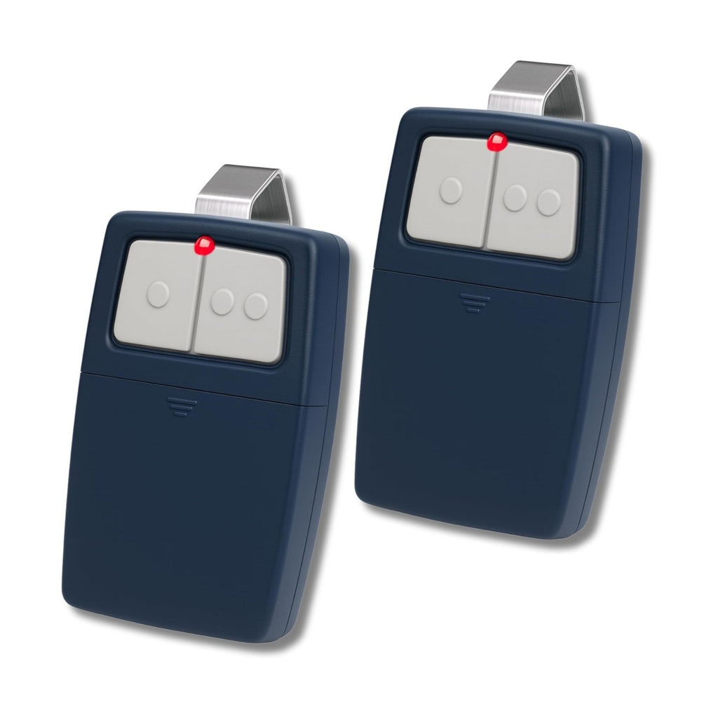 Carsine Universal Garage Remotes for LiftMaster, Chamberlain, Genie, Linear | Replaces Clicker KLIK1U, 375UT, 375LM | Operates 2 Doors or Gates, Dip Switch & Learn Button Ready Blue / 2 PCS