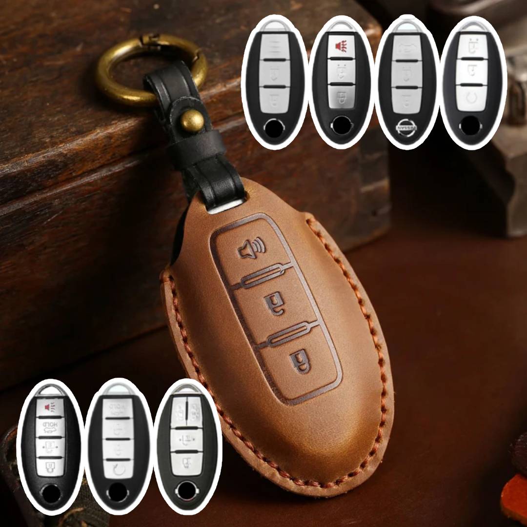 Nissan X-Trail Qashqai Tiida Teana Sylphy Housse de clé de voiture en cuir 2,3,4 boutons