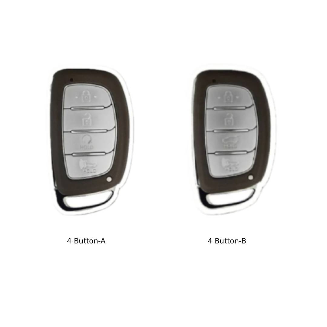 Étui de clé de voiture en cuir Hyundai à 4 boutons
