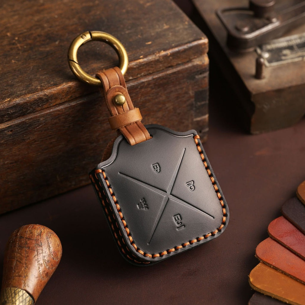 Étui de clé de voiture en cuir Buick E5 E4 à 4 boutons