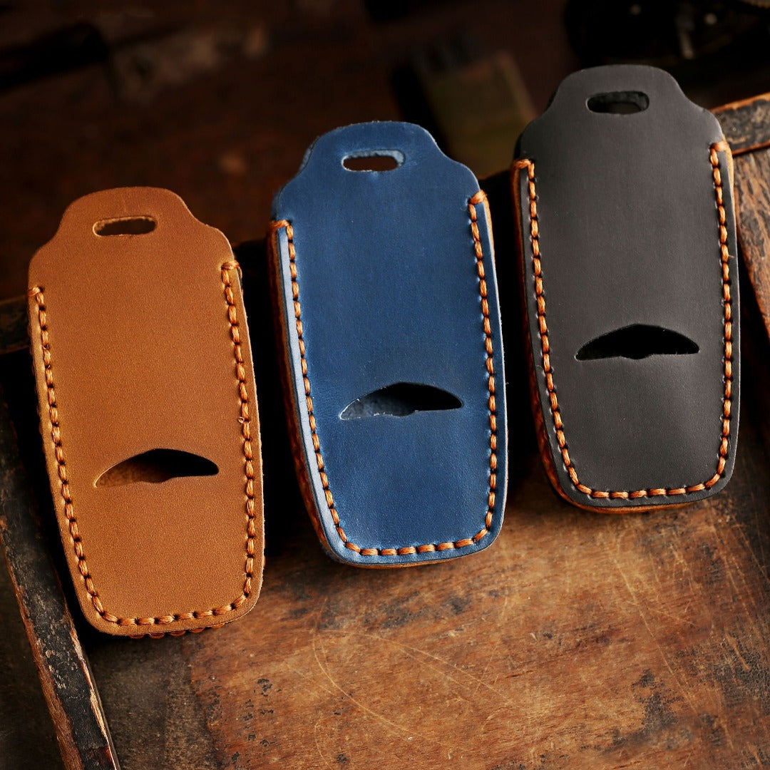 Autoschlüsselhülle aus Leder für Genesis GV70, GV80 und G90 (4, 6 oder 8 Tasten)