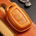 Hyundai Autoschlüsselhülle aus Leder mit 4 Tasten