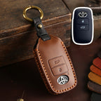 Carsine Toyota Yaris Leather Car Key Cover 2,3 Button Brown / 3 Button