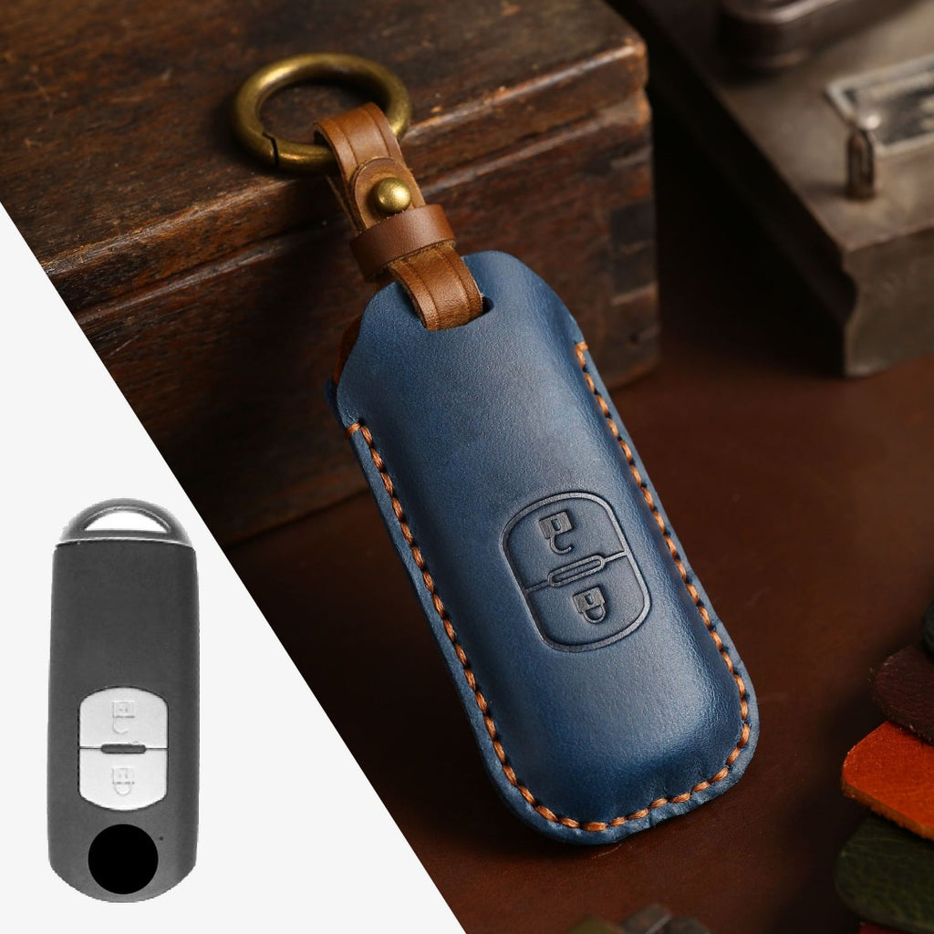 Étui de clé de voiture en cuir Mazda Angkesaila CX4 CX5 CX8 CX9 CX30 Atez 2,3 boutons