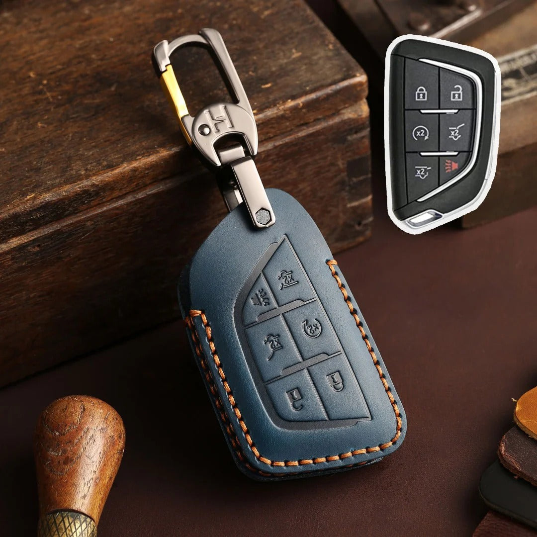 Cadillac Leather Key Cover - Premium Protector for All Models