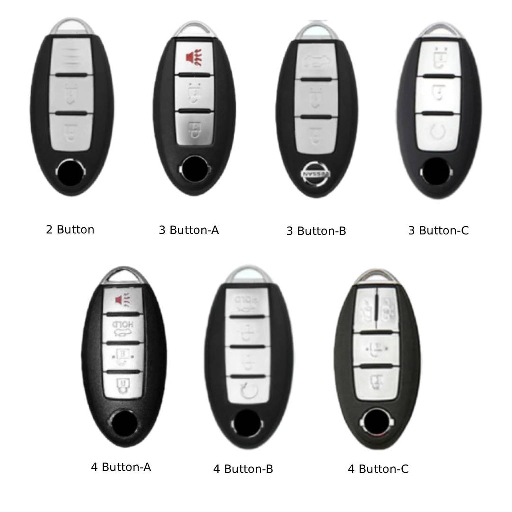 Nissan X-Trail Qashqai Tiida Teana Sylphy Housse de clé de voiture en cuir 2,3,4 boutons