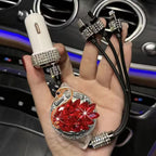 Câble de charge et de données rétractable pour voiture avec strass cygne