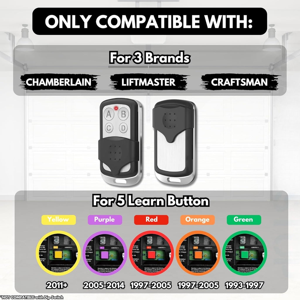 Carsine 891LM 893LM 893Max Chamberlain Craftsman Liftmaster Garage Door Opener Remote Replacement, 1993 to Present Garage Clicker, Universal Garage Door Opener Remote 1 button
