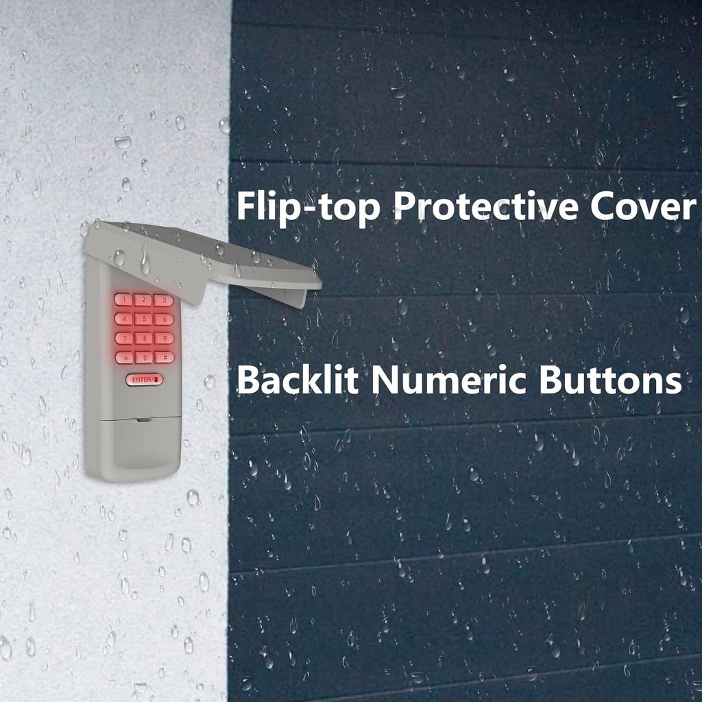 Télécommande universelle pour ouvre-porte de garage compatible avec les ouvre-portes de garage sectionnels LiftMaster, Chamberlain, Genie, Craftsman, Linear, Wayne et Dalton. Elle possède un bouton d'apprentissage ou un commutateur DIP. 