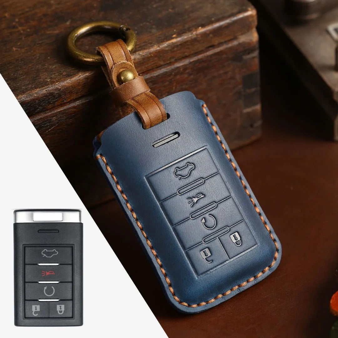 Cadillac Leather Key Cover - Premium Protector for All Models