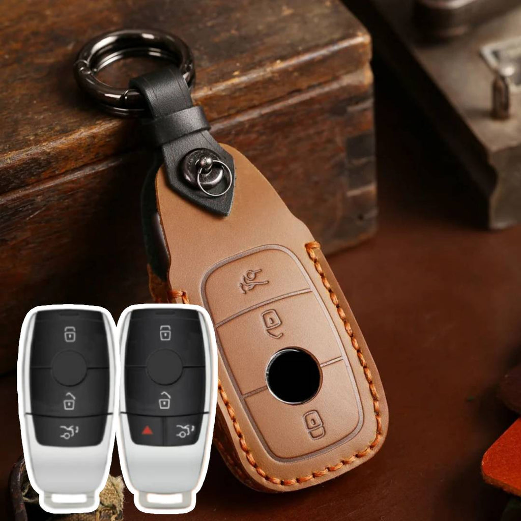 Mercedes Benz Leather Car Key Cover 3,4 Button