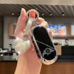 Étui pour clé de voiture BMW Mini, bord argenté