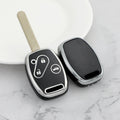 Carsine Honda Acura Car Key Cover Silver Edge Black / Key case