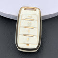 Carsine Jeep Dodge Ram Chrysler Car Key Case Golden Edge White / Key case