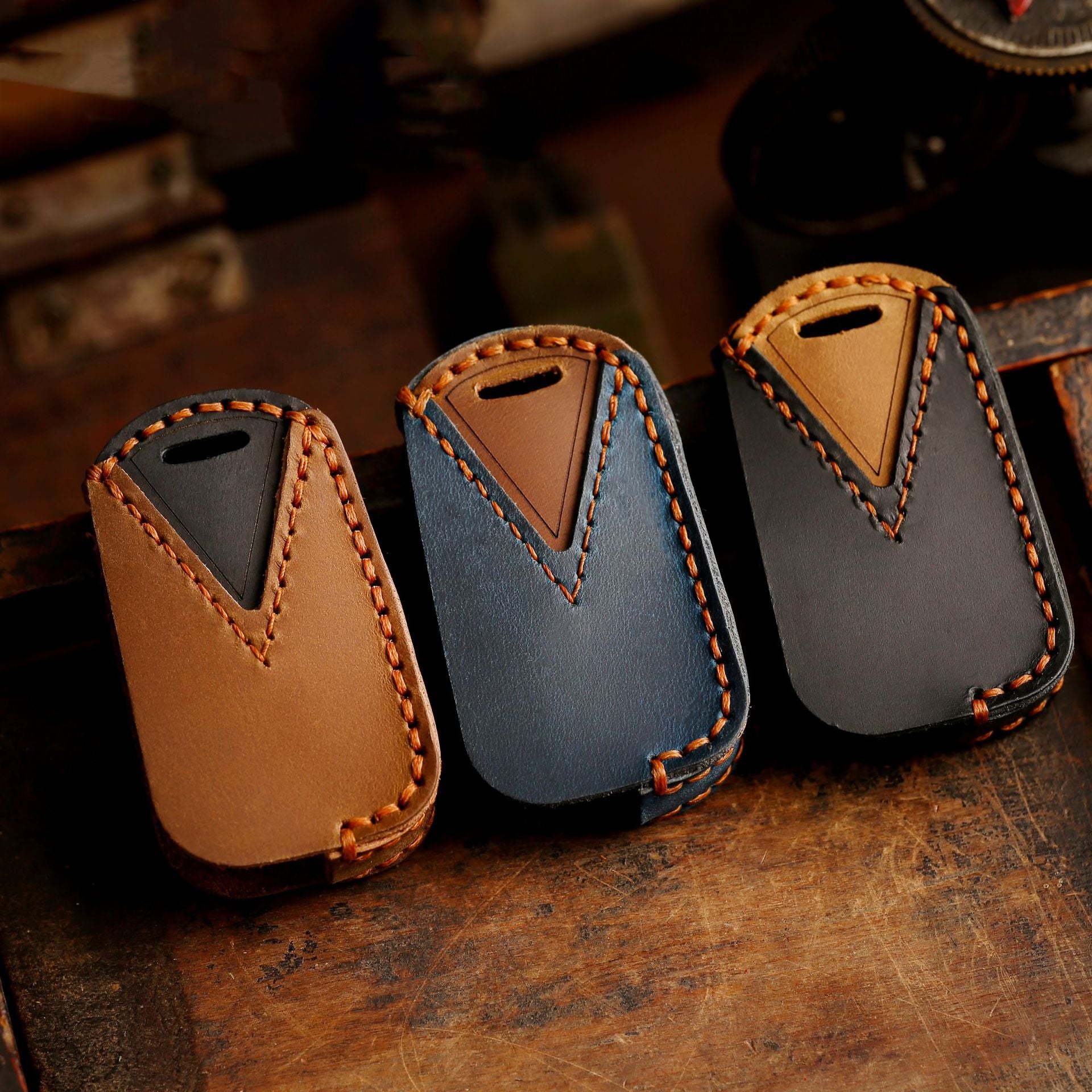 Étui de clé de voiture en cuir Buick Chevrolet 2, 3, 4, 5 boutons