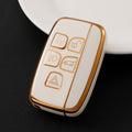 Carsine Land Rover Jaguar Car Key Case Golden Edge White / Key case