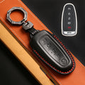 Carsine Ford Edge Explorer Lincoln MKT 2017 Navigator Leather Car Key Cover 5 Button Black