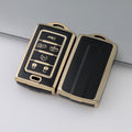 Carsine Jeep Wagoneer Dodge Chrysler Car Key Case Golden Edge Black / Key case