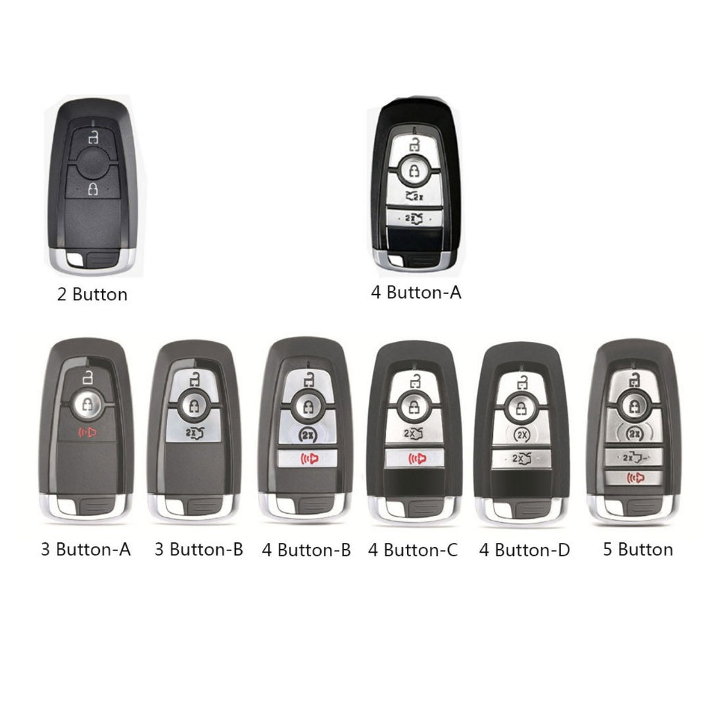 Étui en cuir pour clé de voiture (2, 3, 4 ou 5 boutons) compatible avec les Ford Focus, Explorer, Kuga, Sharp, Aviator, Lincoln Mondeo, Edge, F-150, Raptor et autres pick-ups.