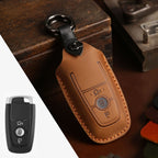 Étui en cuir pour clé de voiture (2, 3, 4 ou 5 boutons) compatible avec les Ford Focus, Explorer, Kuga, Sharp, Aviator, Lincoln Mondeo, Edge, F-150, Raptor et autres pick-ups.