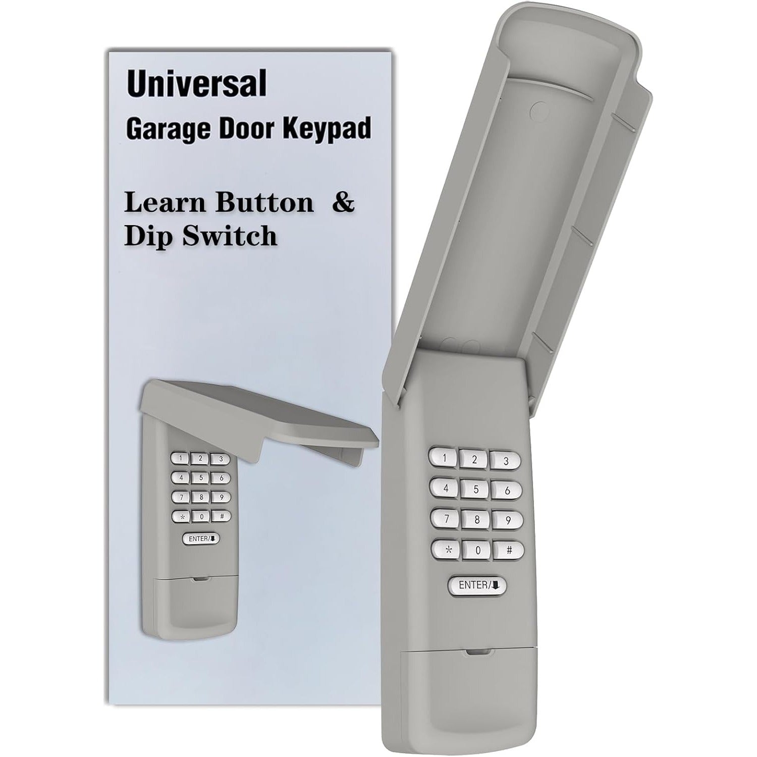 Carsine Universal Garage Door Opener Remote Compatible with LiftMaster Chamberlain Genie Craftsman Linear Wayne Dalton Overhead Garage Door Opener has Learn Button or Dip Switch Black / Keypad Garage / 1 PCS