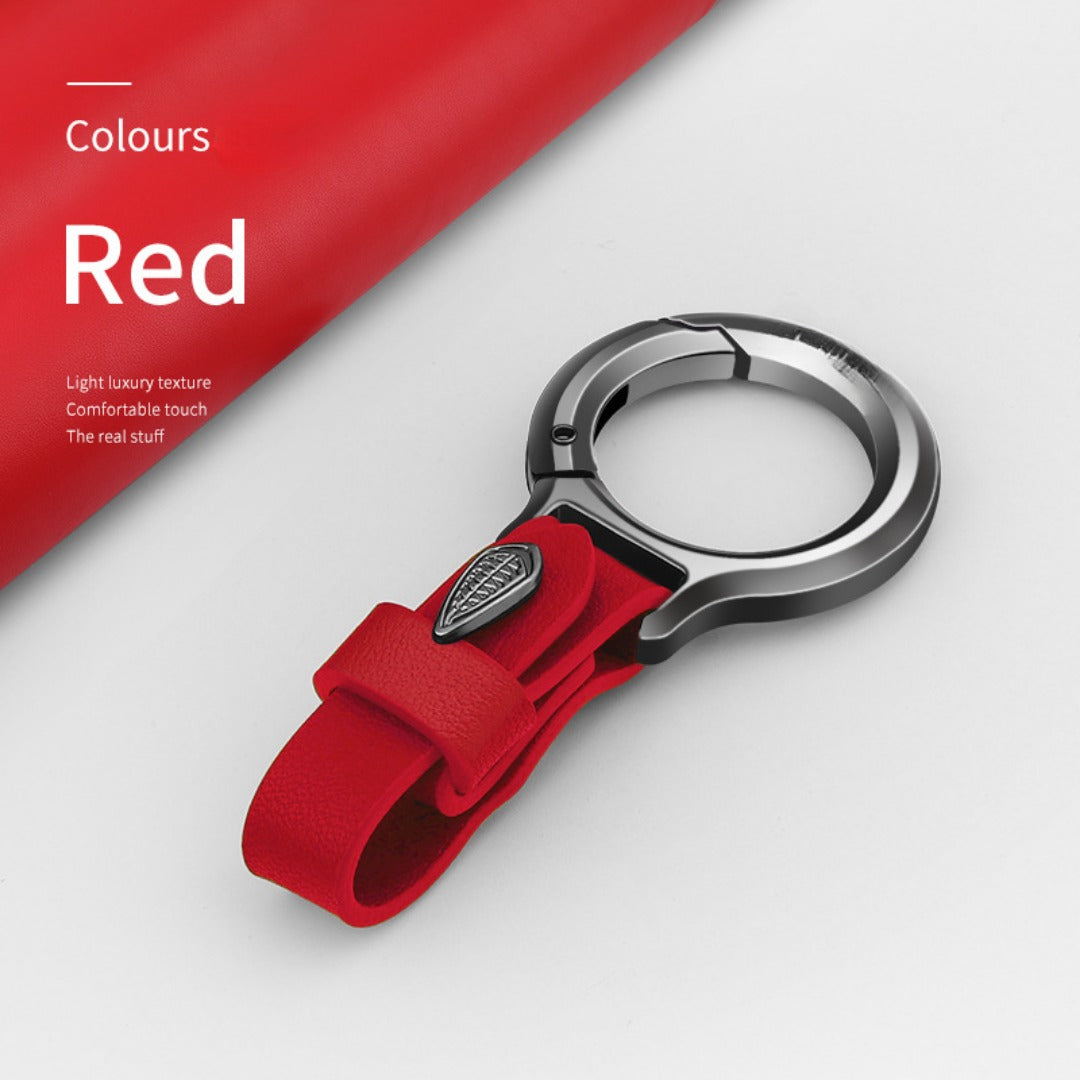 Porte-clés en cuir de vachette pleine fleur et alliage de zinc