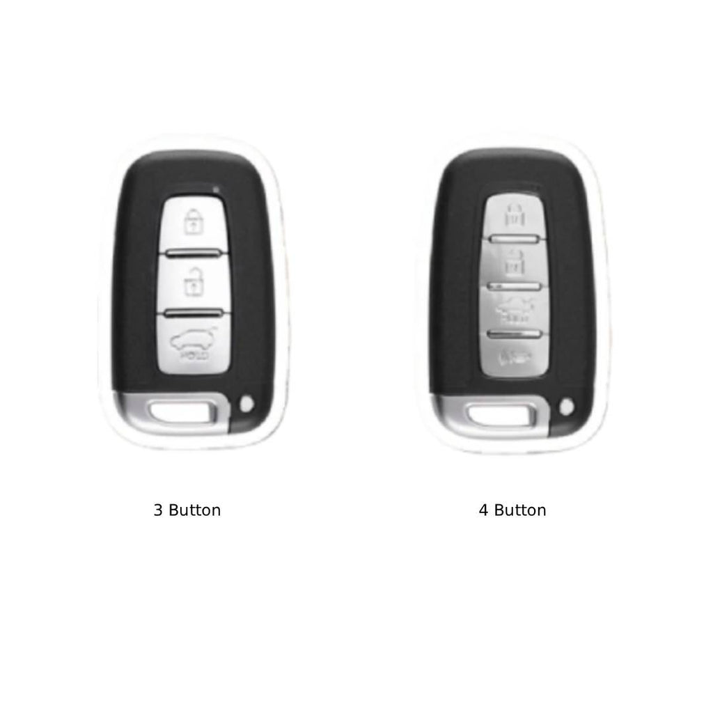Étui de clé de voiture en cuir pour Hyundai IX35, Sonata 8 et Kia K2/K5 (3 ou 4 boutons)