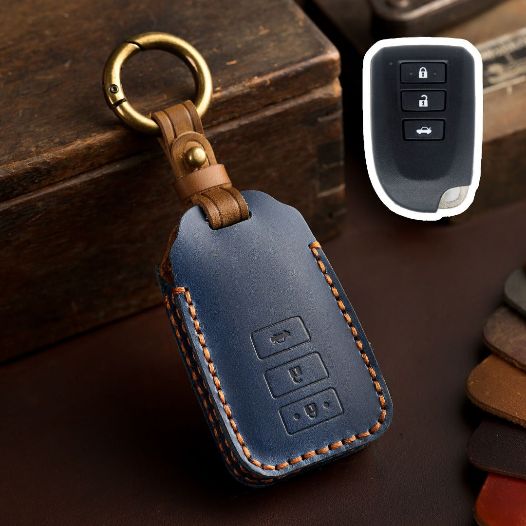 Étui en cuir pour clé de voiture Toyota Yaris Vios 2 ou 3 boutons