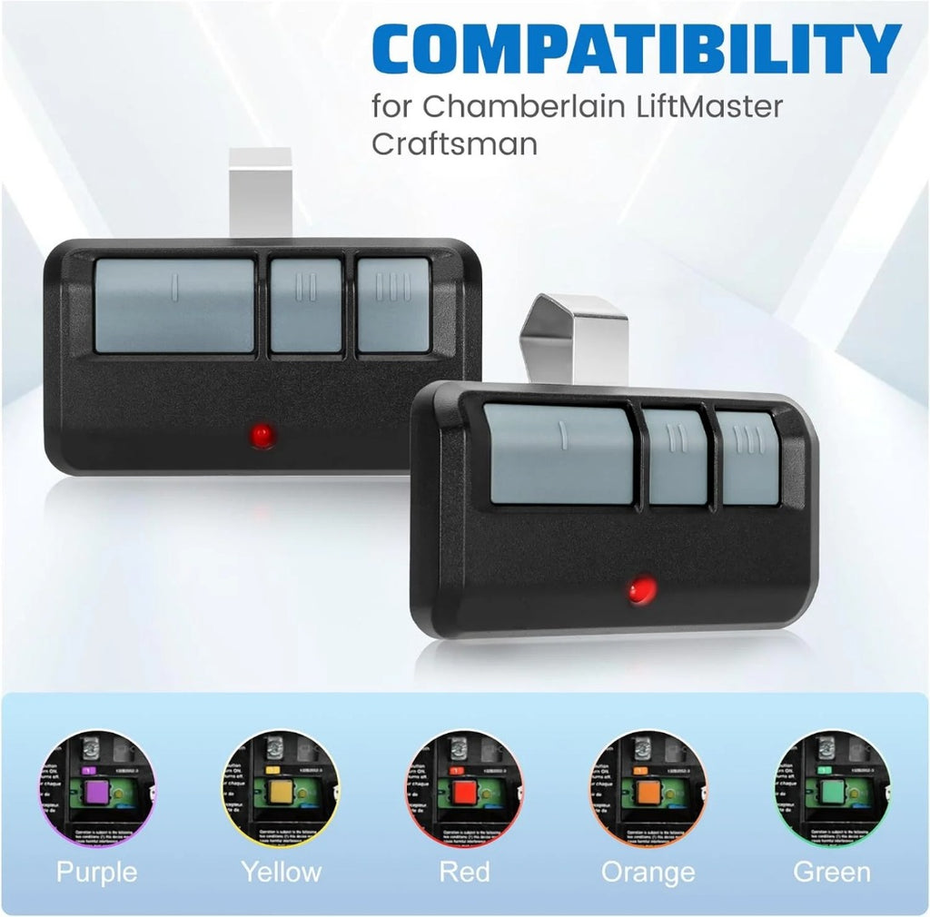 Télécommande de porte de garage haut de gamme 5 pièces pour Liftmaster/Chamberlain/Craftsman 893LM 893Max - Fonctionnement fluide et compatibilité garantie