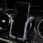 Carsine Rhinestone Car Phone Holder U-shaped AB Blue