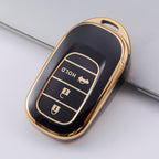Carsine Honda Acura Car Key Case Golden Edge Black / 3 buttons