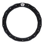 Carsine Crown Rhinestone Plush Steering Wheel Cover